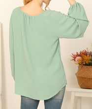 Sage Puff Sleeve Blouse