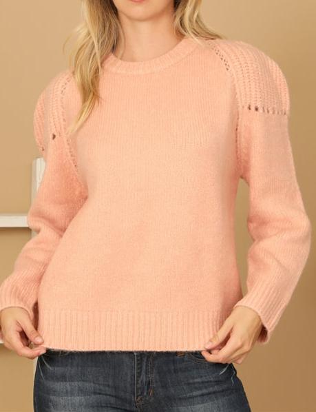 Blush Puff Sleeve Sweater