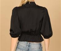 Black Puff Sleeve Top