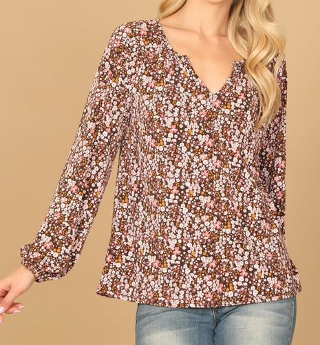 Floral Print Long Sleeve Top