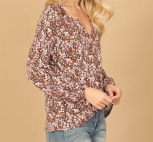 Floral Print Long Sleeve Top