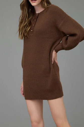 Coffee Sweater Dress