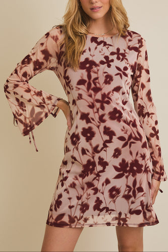 Floral Flare Sleeve Dress