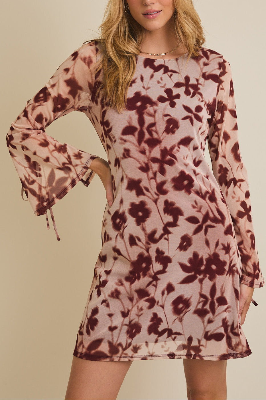 Floral Flare Sleeve Dress