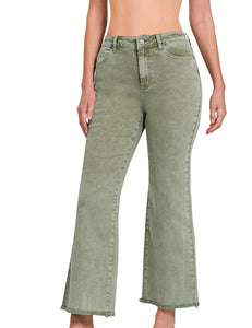 Frayed Hem Bootcut Bottoms