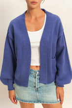 Indigo Structured Knit Cardigan