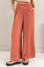 Washed Satin Wide Leg Pants