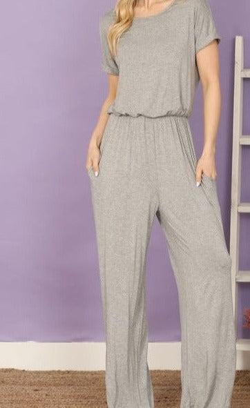 Grey Knit Jumpsuit