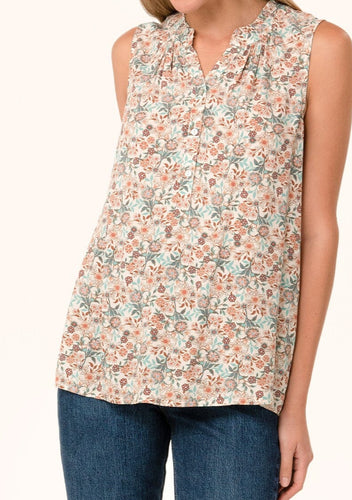 Floral Button Front Tank
