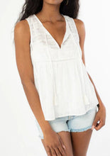 White Sleeveless Boho Top