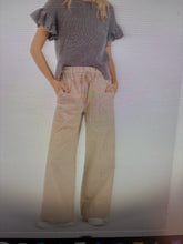 Khaki Structured Wide Leg Pants