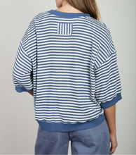 Stripe Short Sleeve Drop Shoulder