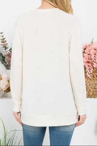 Beige Long Sleeve Pullover