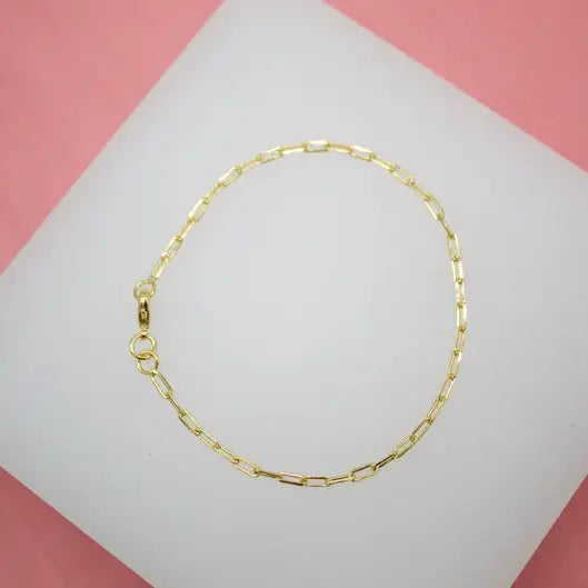 Gold Paper Clip Link Bracelet
