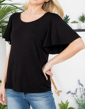 Black Flutter Sleeve