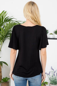 Black Flutter Sleeve