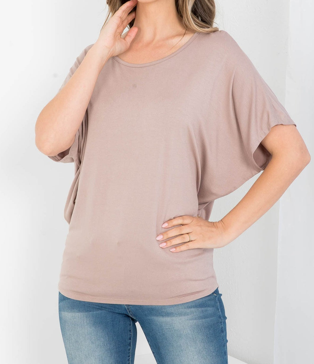 Mocha Dolman Top