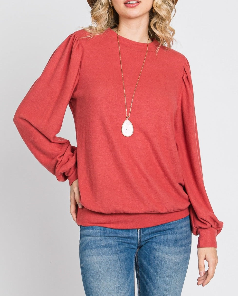 Marsala Puff Sleeve