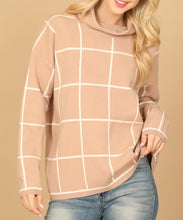 Tan & Ivory Cowl Neck Top