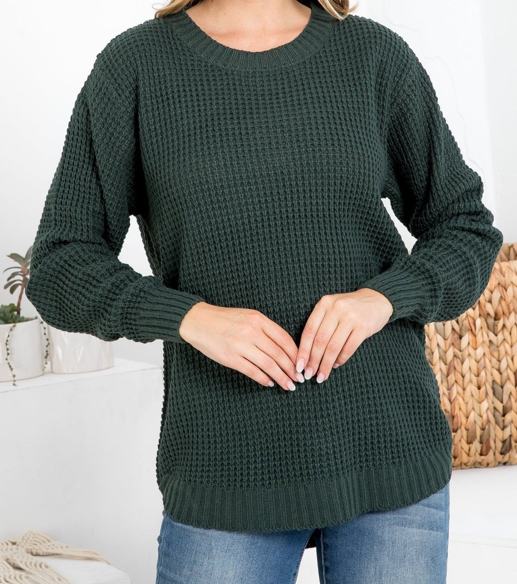 Hunter Green Round Neck Sweater