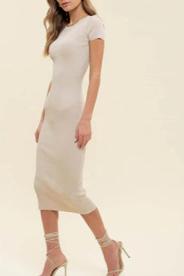 millie knitted ribbed midi dress Bec & Bridge Millie Knit Midi Dress White Size 6