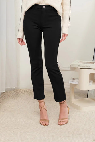 Black Straight Leg Cropped Pants