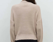 Mock Neck Taupe Sweater