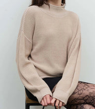 Mock Neck Taupe Sweater