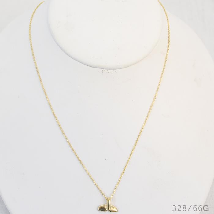 Gold Whale Tale Necklace