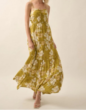 Floral Sweetheart Smocked Tiered Ruffle Maxi Dress