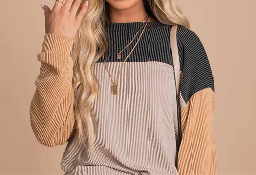 Khaki ColorBlock Top