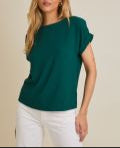 Hunter Green Roll Up Blouse