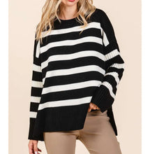 Striped Knit Oversized Sweater