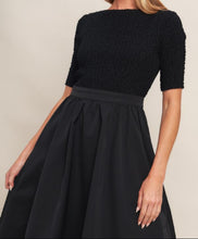 Black Woven Midi Dress