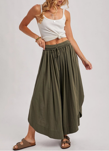 Bohemian Side Slit Wide Leg Pants