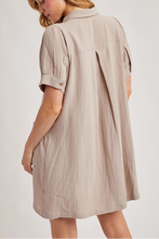 Stone Ruffled Shirt Dress