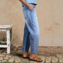Barrel Style Wide Leg Cropped Denim