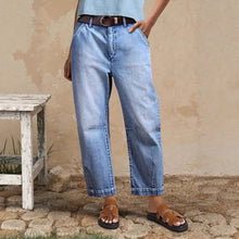 Barrel Style Wide Leg Cropped Denim