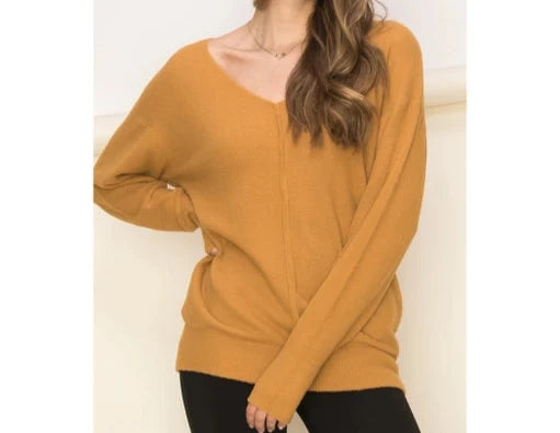 Camel VNeck Sweater