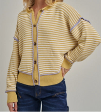 Stripe Button Down Cardigan Sweater