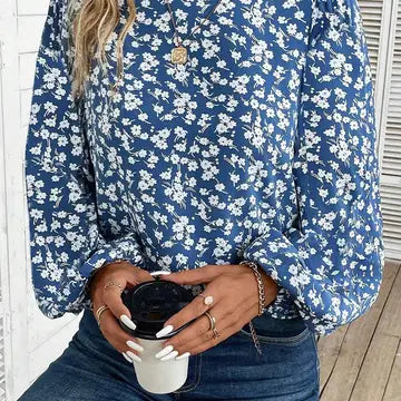 Blue Ditsy Blouse