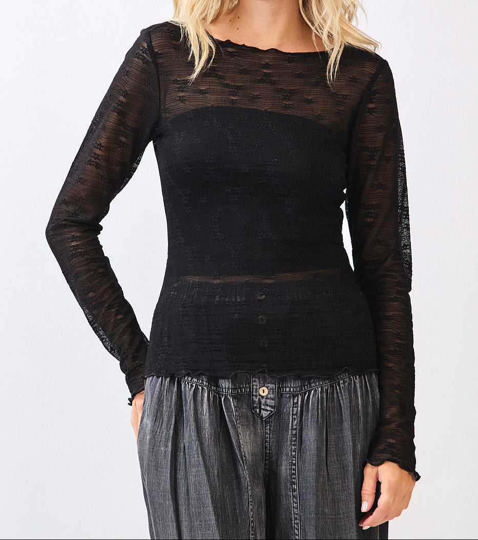 Sheer Black Top