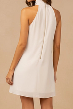 Pleated High Neck Dress