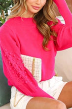 Fuchsia Pom Pom Sweater