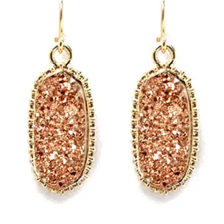 Gold Druzy Earrings