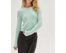 Mint Ribbed Knit Crew Neck Sweater