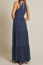 Navy Sleeveless Dot Maxi Dress