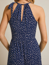 Navy Sleeveless Dot Maxi Dress