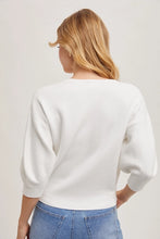 Favorite White Puff Sleeve 3/4 Sweater
