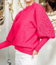 Fuchsia Pom Pom Sweater